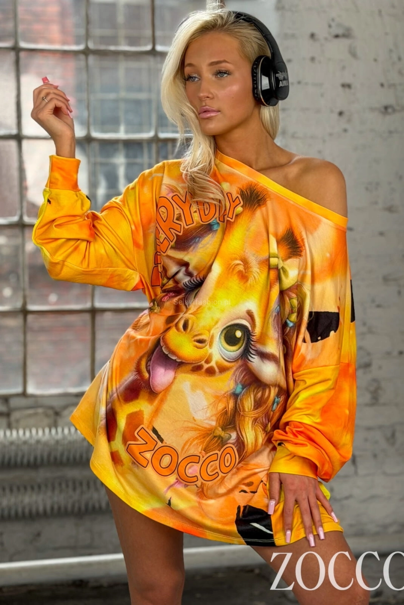 Tunika damska Girls GIRAFFE Zocco pomarańczowy