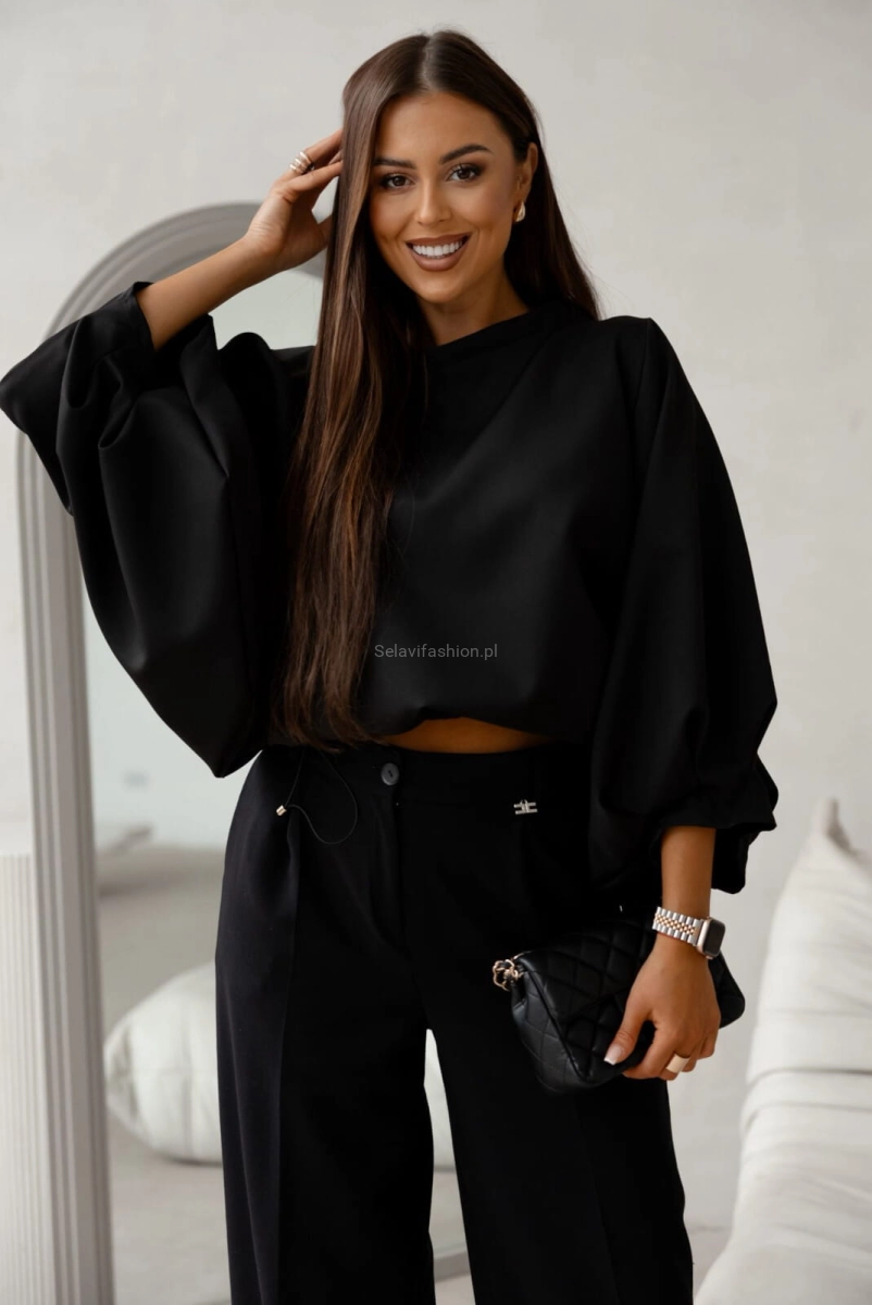 Bluzka kimono AMELIA Lavestino czarna