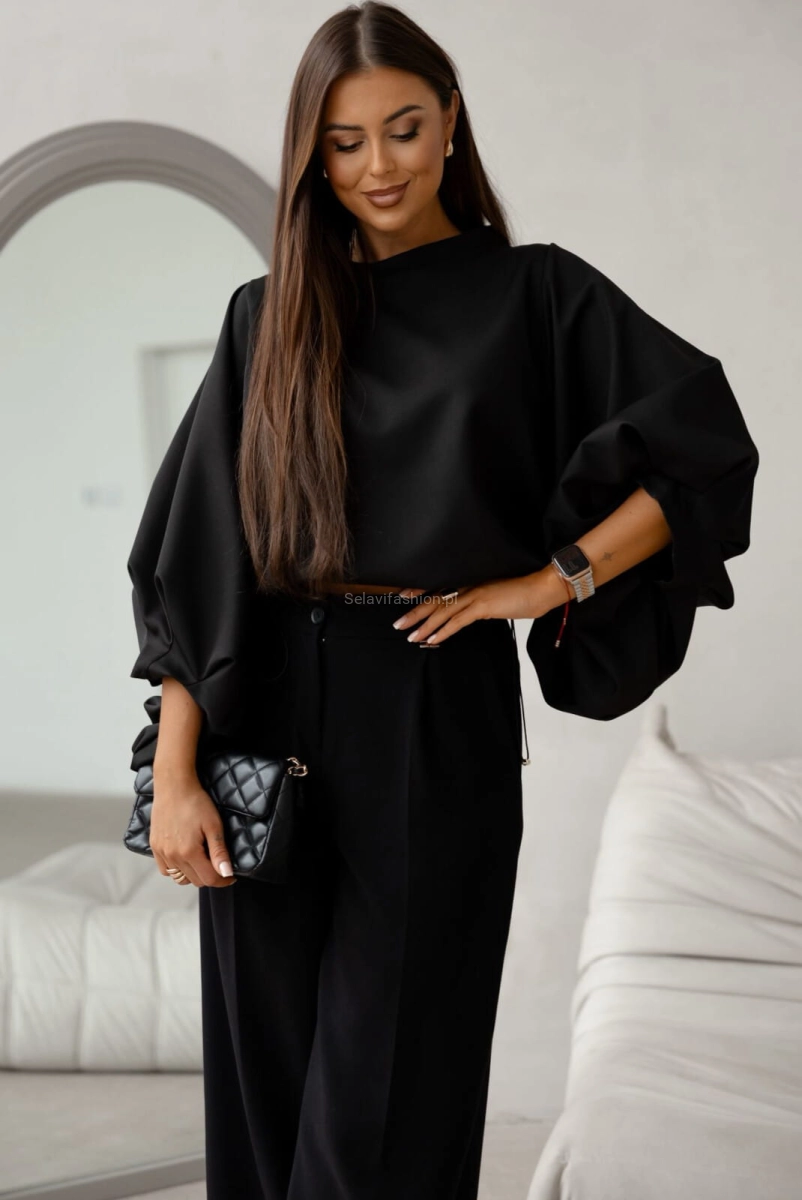 Bluzka kimono AMELIA Lavestino czarna