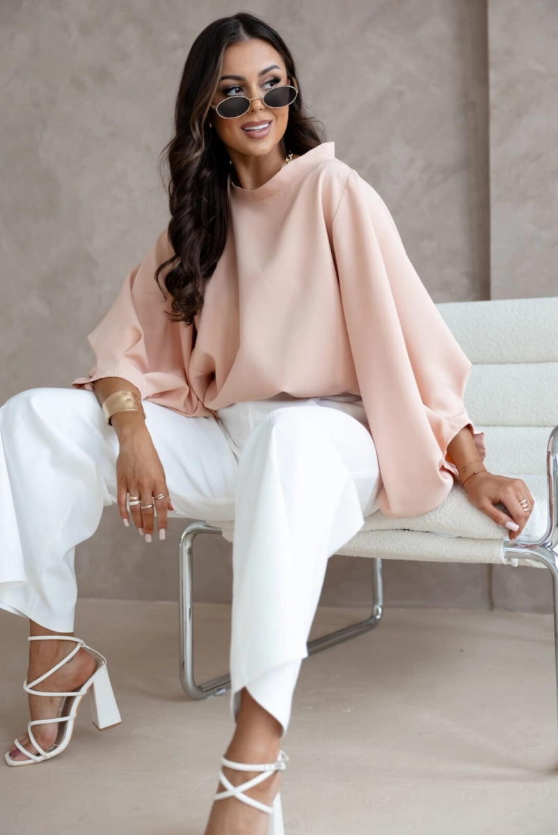 Bluzka kimono AMELIA Lavestino jasno różowa