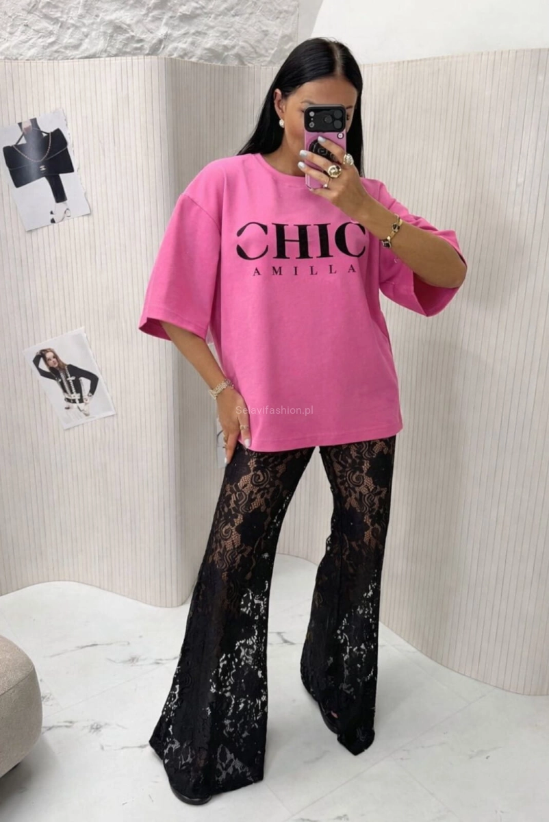 T-shirt bluzka koszulka CHIC LaMilla różowa