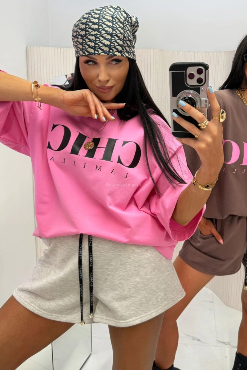 T-shirt bluzka koszulka CHIC LaMilla różowa