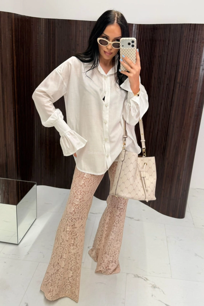 Koszula bluzka z szerokimi mankietami LaMilla biała