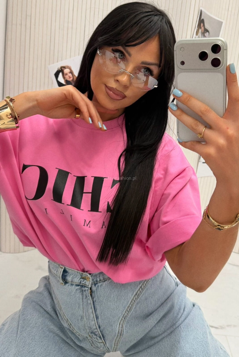 T-shirt bluzka koszulka CHIC LaMilla różowa