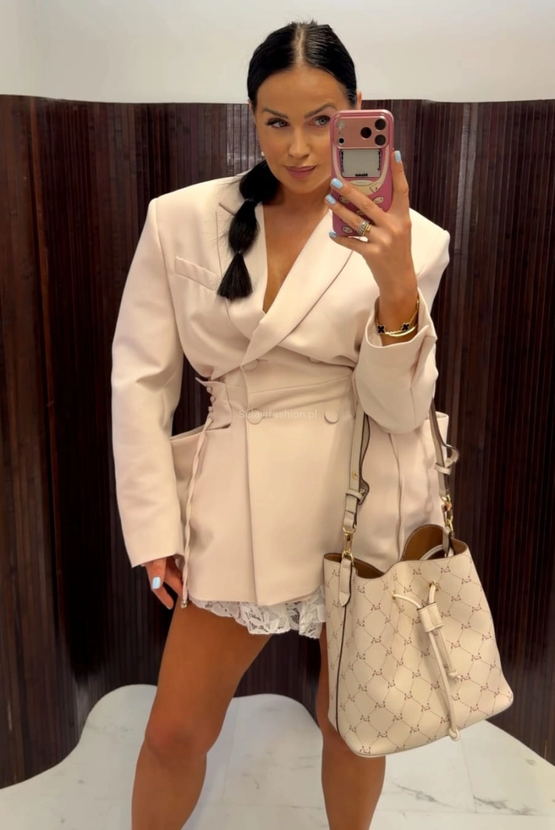 Marynarka z dużymi kieszeniami Rozalia La Milla jasno beżowa