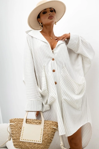 Koszula Belong Together w paski Miss City Official biała