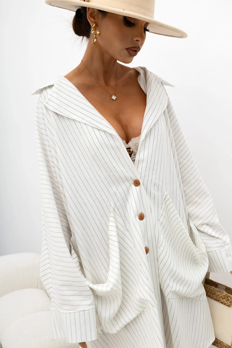 Koszula Belong Together w paski Miss City Official biała