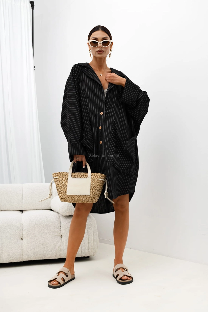 Koszula Belong Together w paski Miss City Official czarna