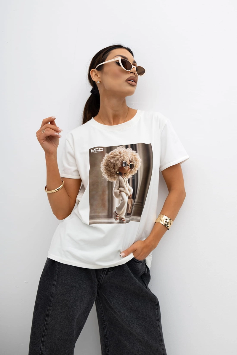 T-Shirt bluzka Model City Official biała