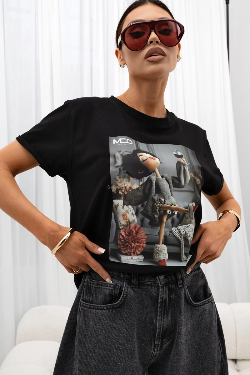 T-Shirt bluzka Party Lala Miss City Official czarna 