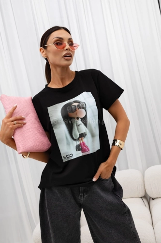 T-Shirt bluzka Cute Miss City Official czarna