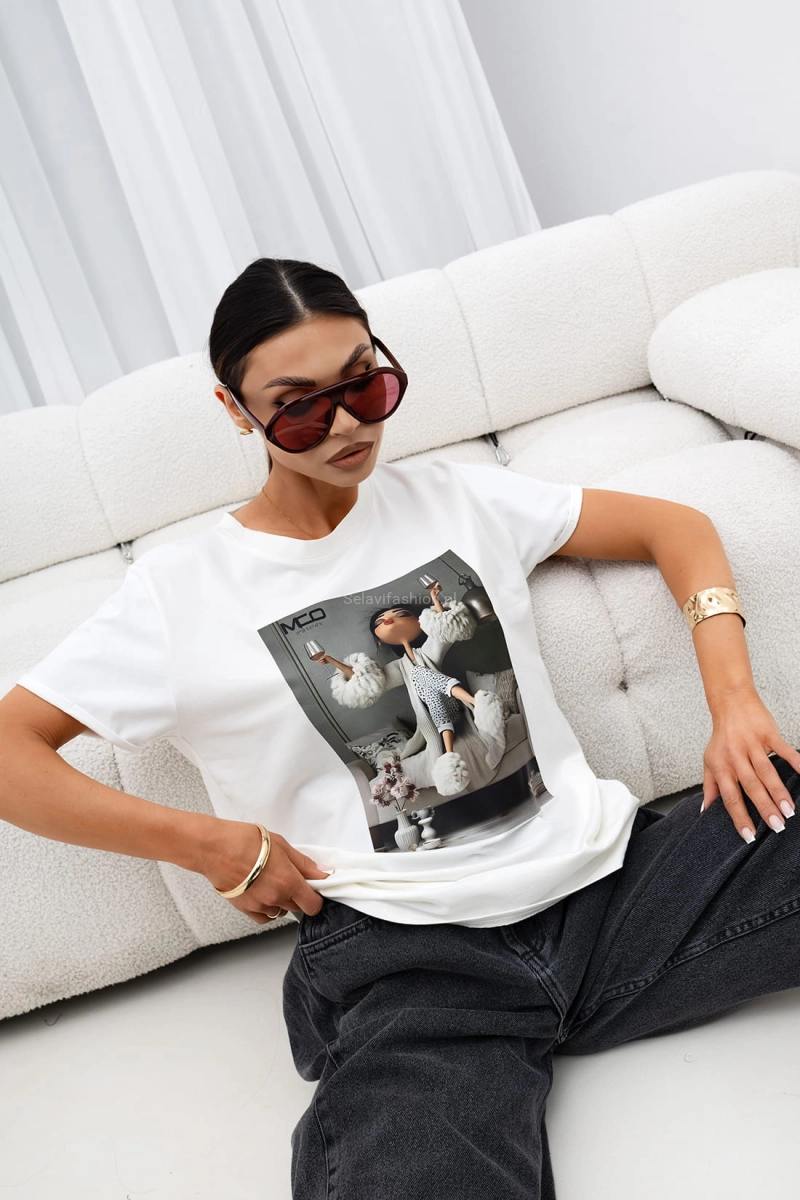 T-Shirt bluzka Let’s Go Party Miss City Official biała