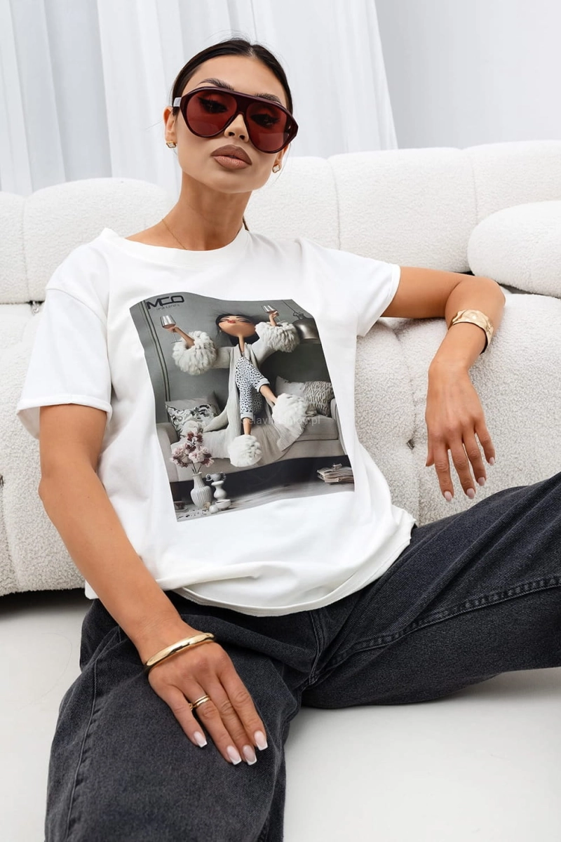 T-Shirt bluzka Let’s Go Party Miss City Official biała