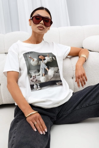 T-Shirt bluzka Let’s Go Party Miss City Official biała