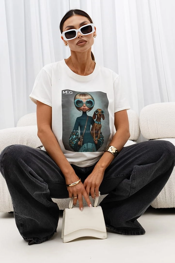 T-Shirt bluzka Puppy Miss City Official biała