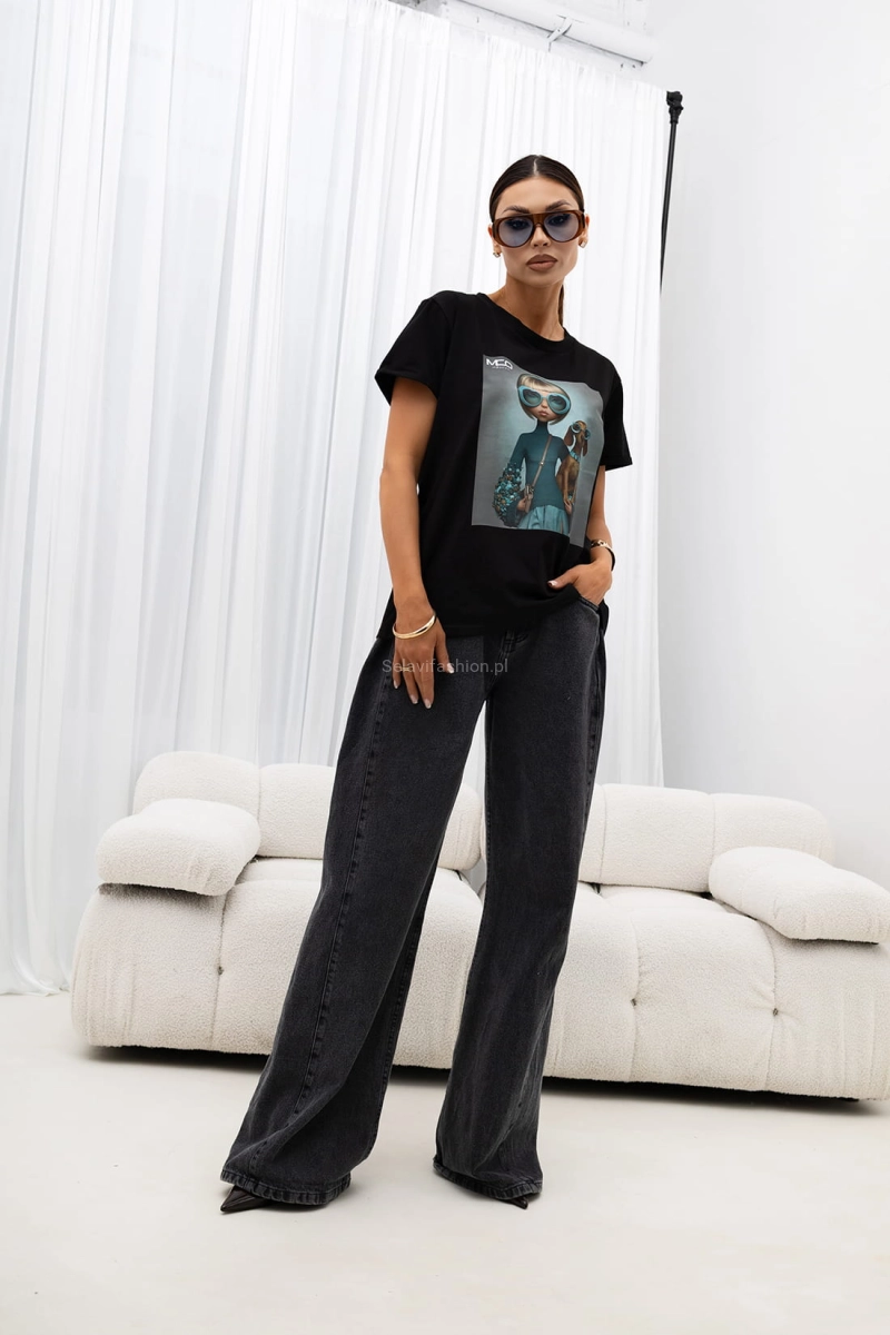 T-Shirt bluzka Puppy Miss City Official czarna