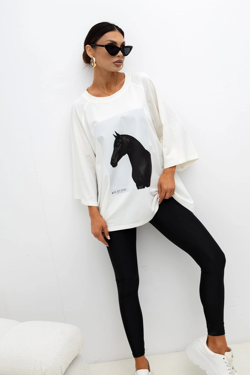 T-Shirt bluzka Horse Miss City Official biała