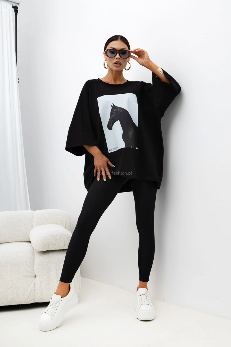 T-Shirt bluzka Horse Miss City Official czarna