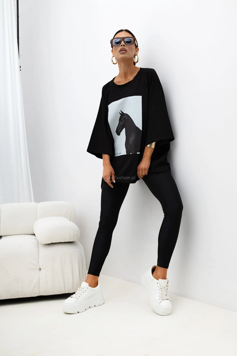 T-Shirt bluzka Horse Miss City Official czarna