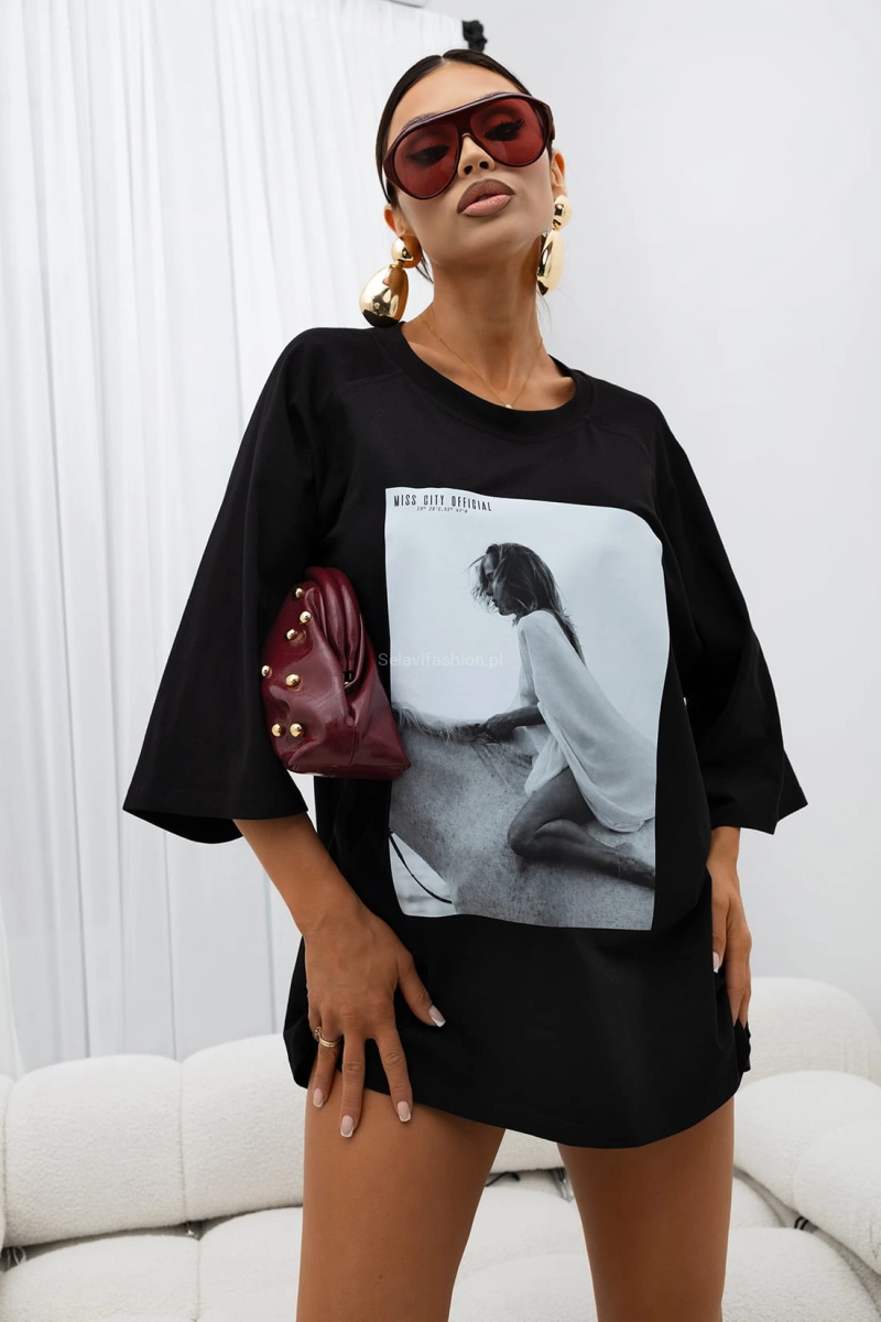 T-Shirt bluzka Serenity Miss City Official czarna