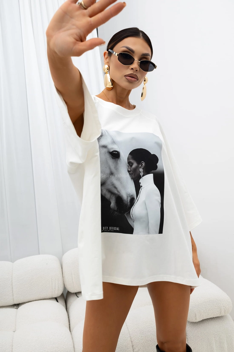 T-Shirt bluzka Calm Miss City Official biała