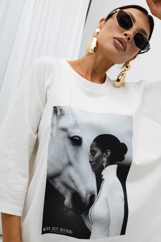 T-Shirt bluzka Calm Miss City Official biała