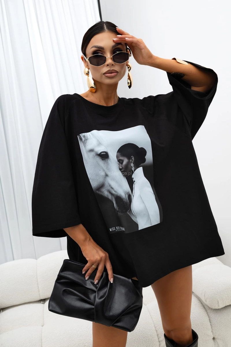 T-Shirt bluzka Calm Miss City Official czarna