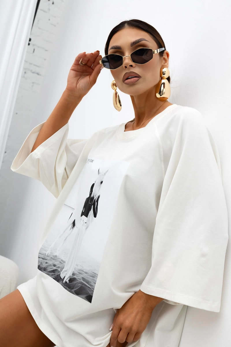 T-Shirt bluzka Stillness Miss City Official biała