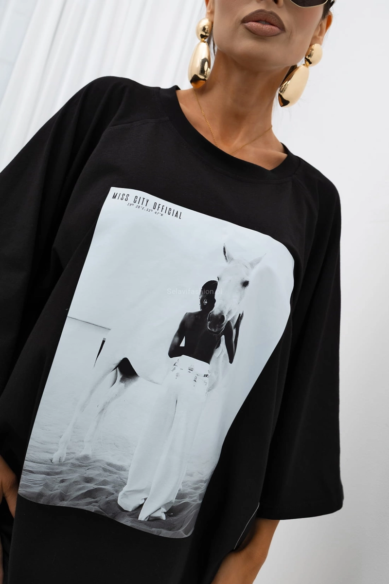 T-Shirt bluzka Stillness Miss City Official czarna