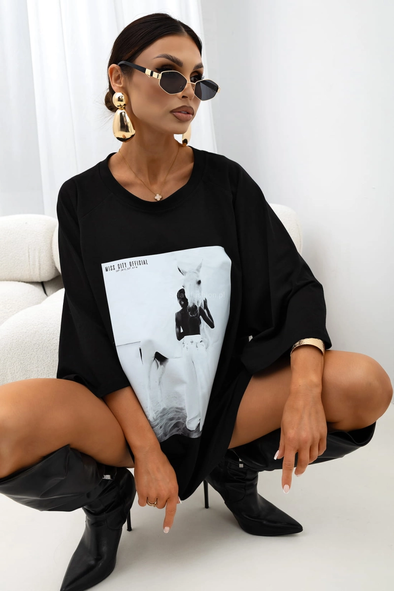 T-Shirt bluzka Stillness Miss City Official czarna