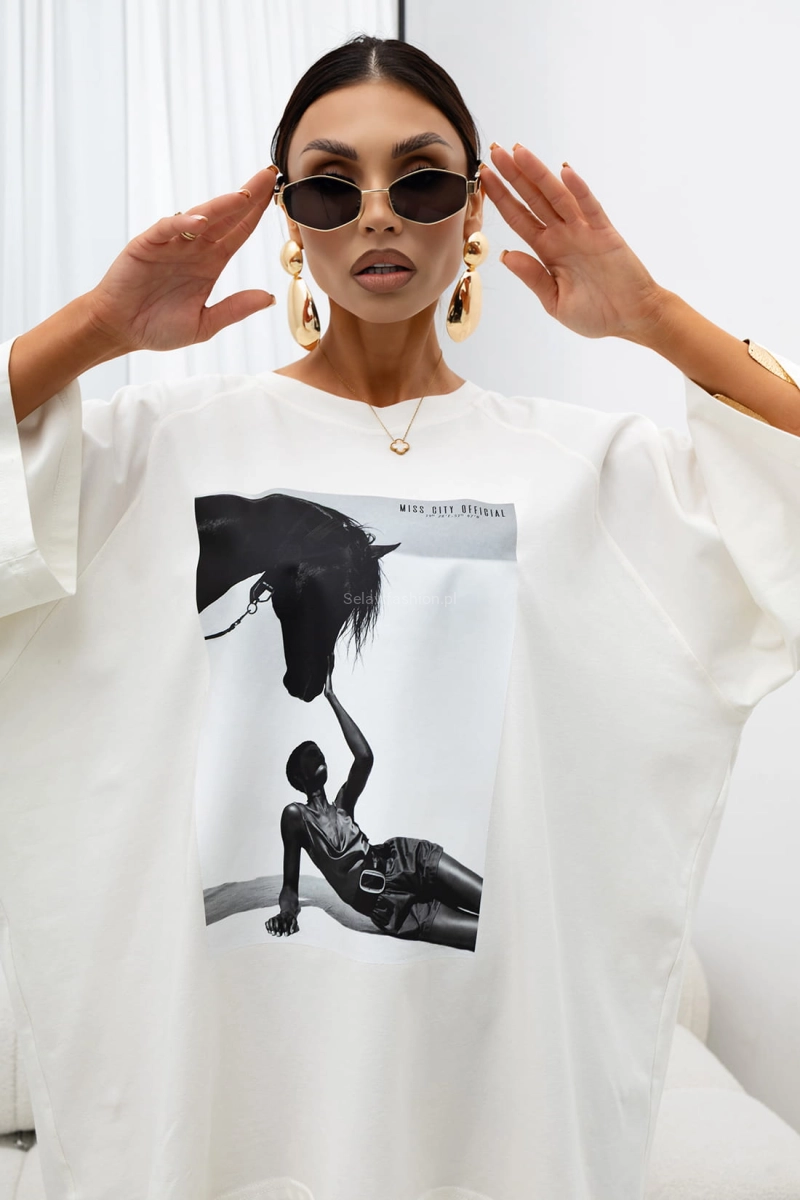 T-Shirt bluzka Dark Horse Diva Miss City Official biała