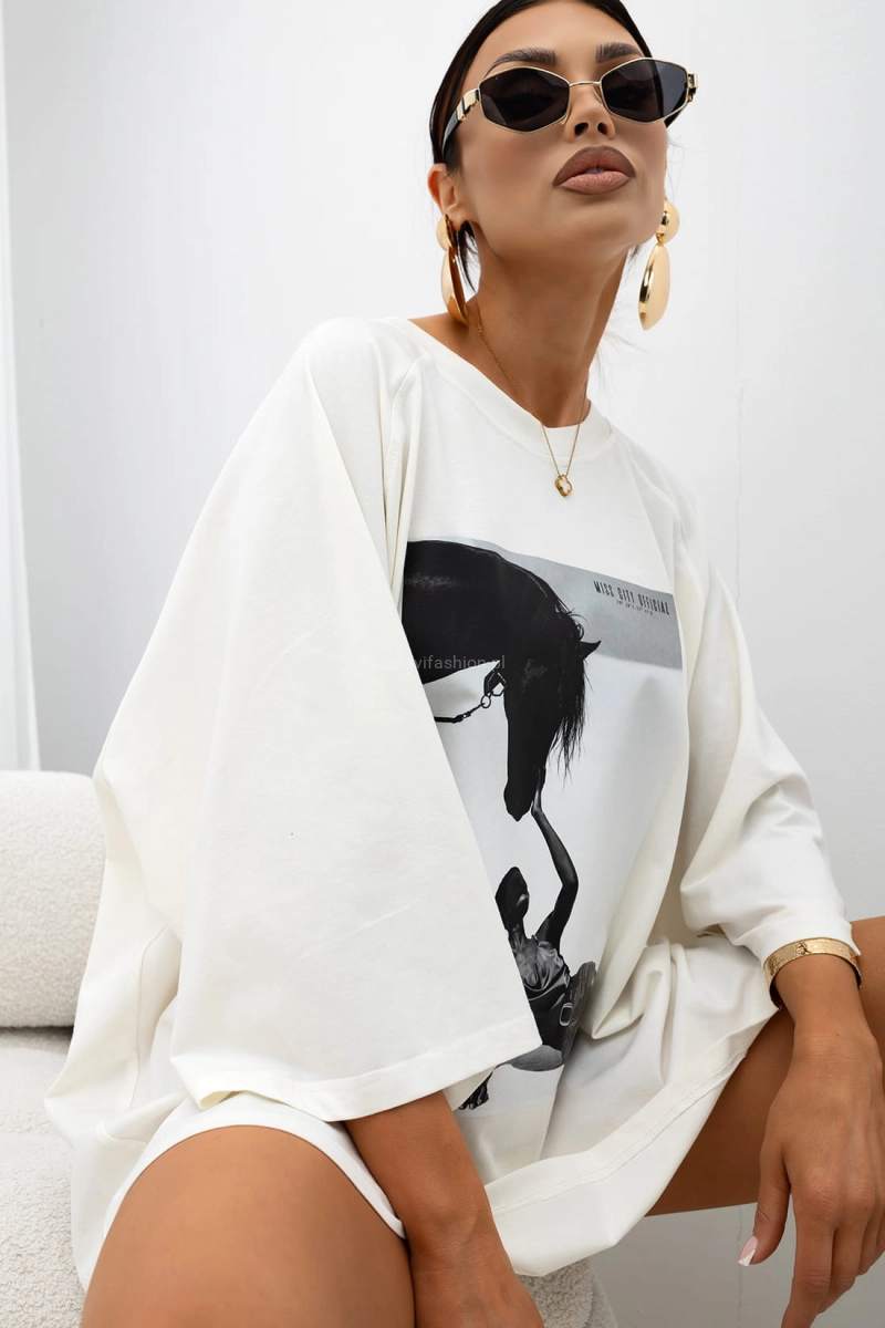 T-Shirt bluzka Dark Horse Diva Miss City Official biała