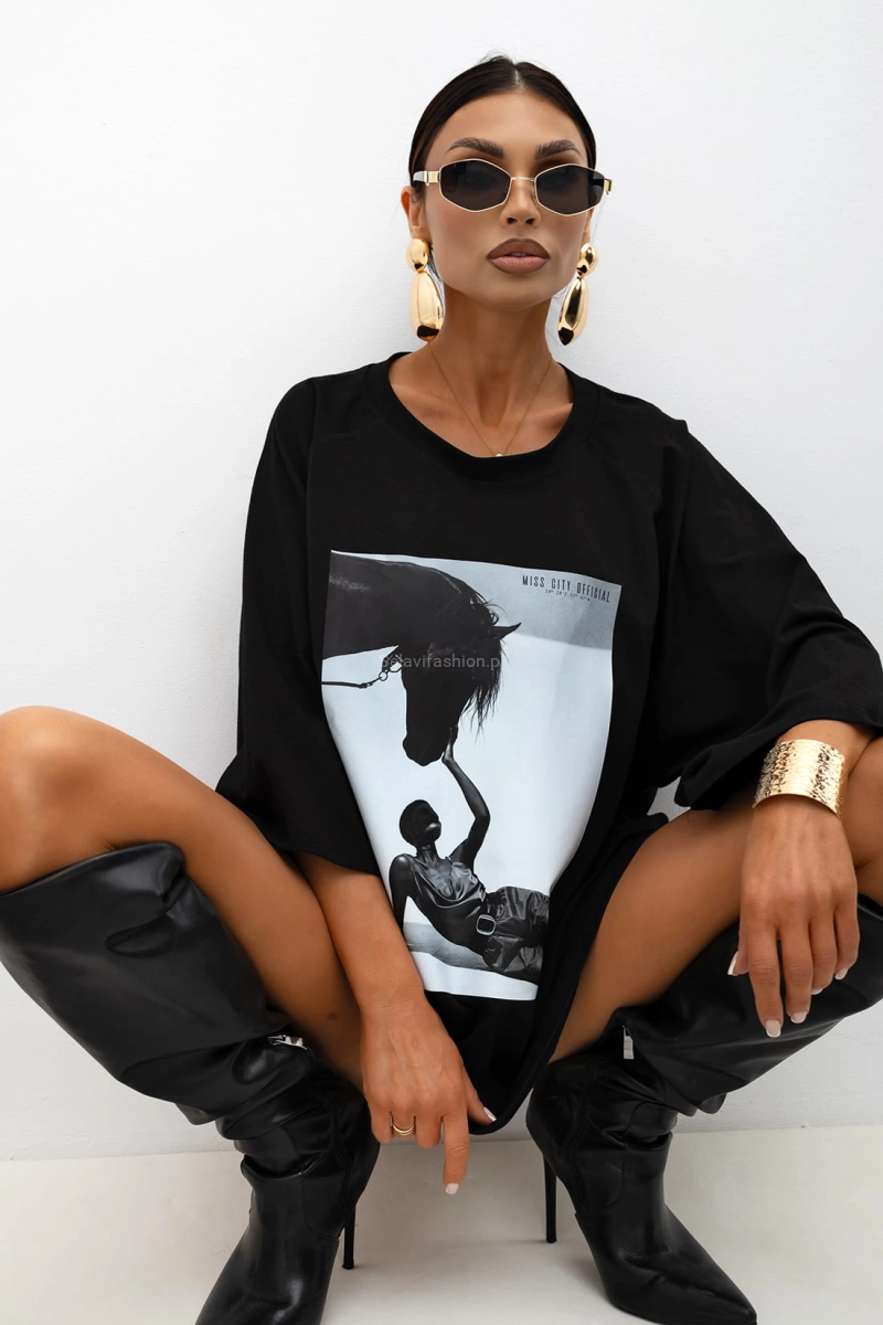 T-Shirt bluzka Dark Horse Diva Miss City Official czarna