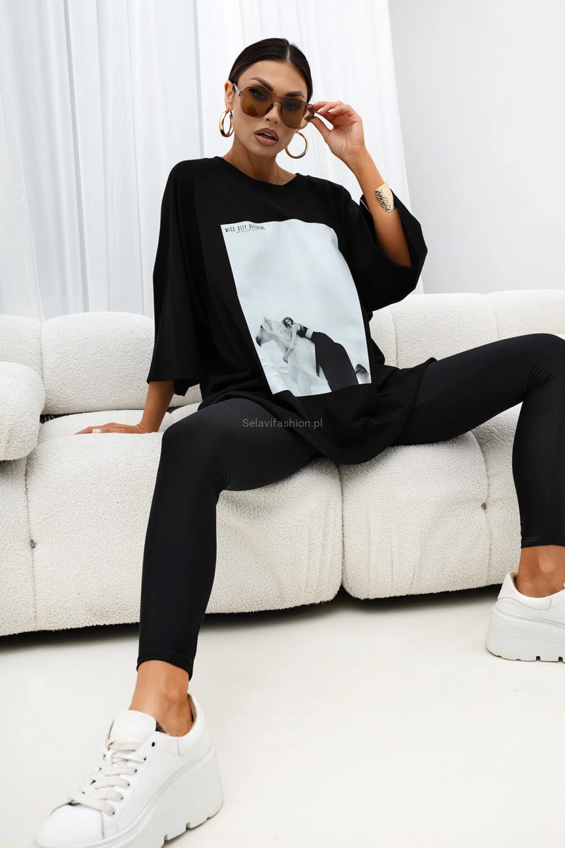 T-Shirt bluzka Saddle Mood Miss City Official czarna