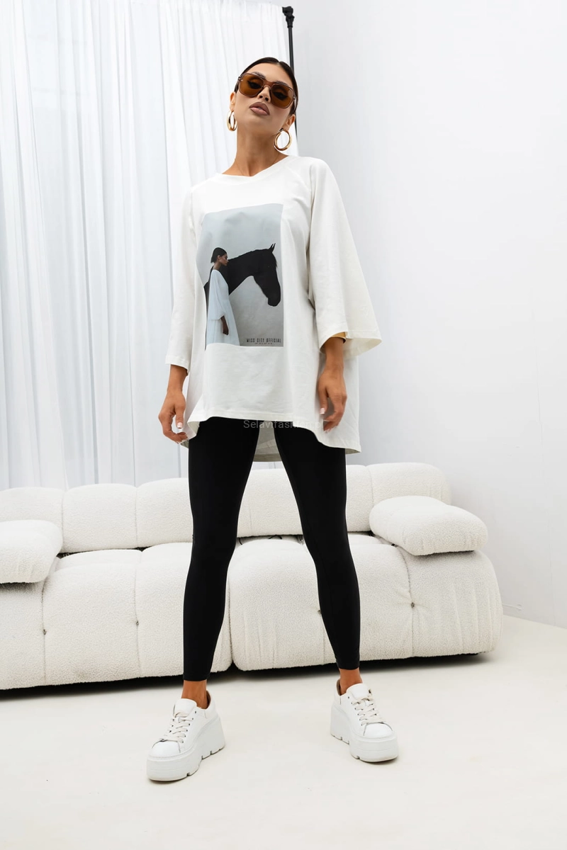 T-Shirt bluzka Savage Elegnace Miss City Official biała