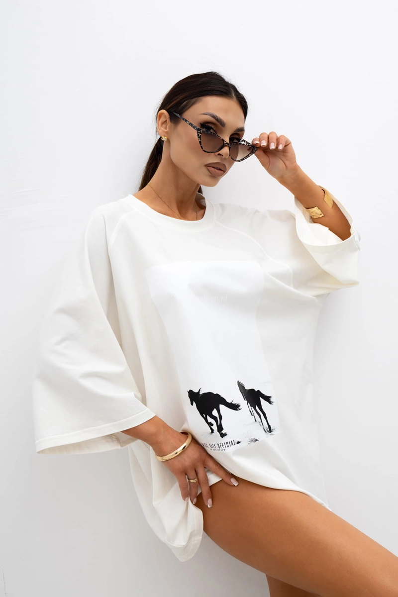 T-Shirt bluzka Horsecore Baby Miss City Official biała