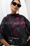 Bluzka Kimono w kwiaty Rose Miss City Official czarna 
