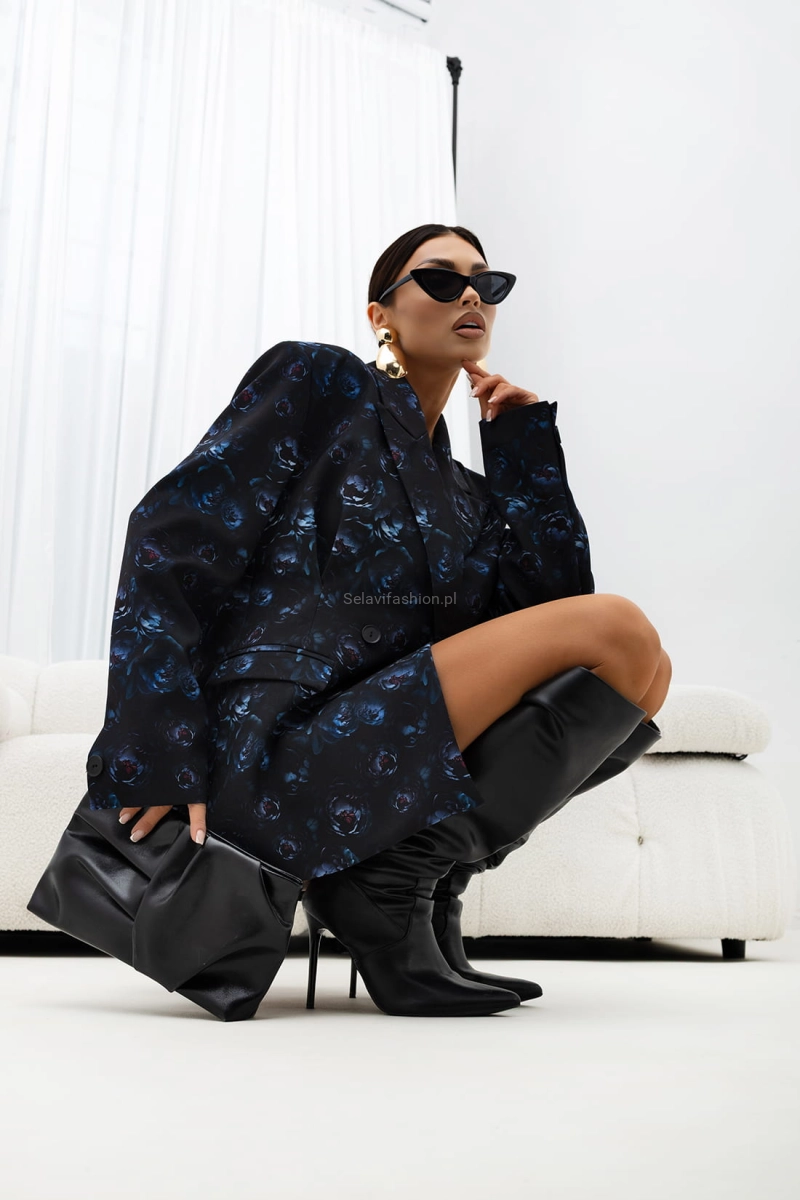 Marynarka w kwiaty Peony Unique Miss City Official niebieska