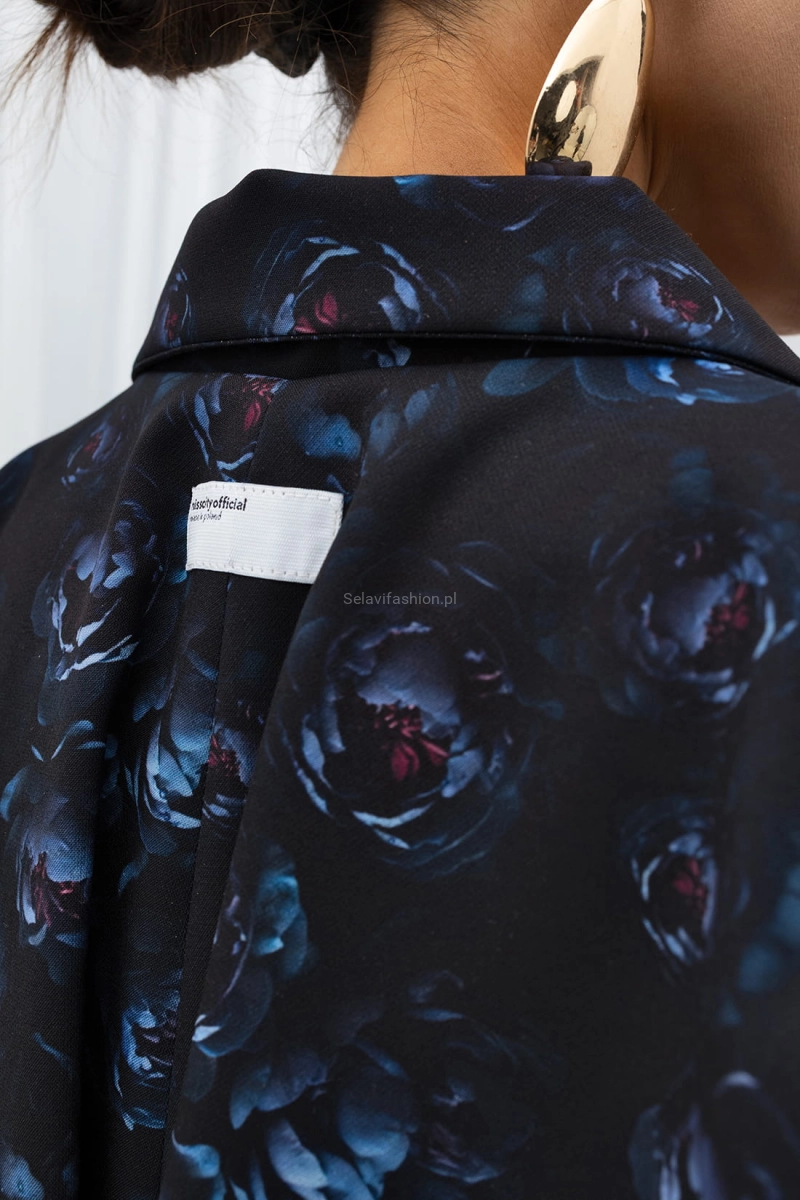 Marynarka w kwiaty Peony Unique Miss City Official niebieska