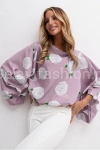 Bluzka kimono AMELIA w duże róże Lavestino brudny róż