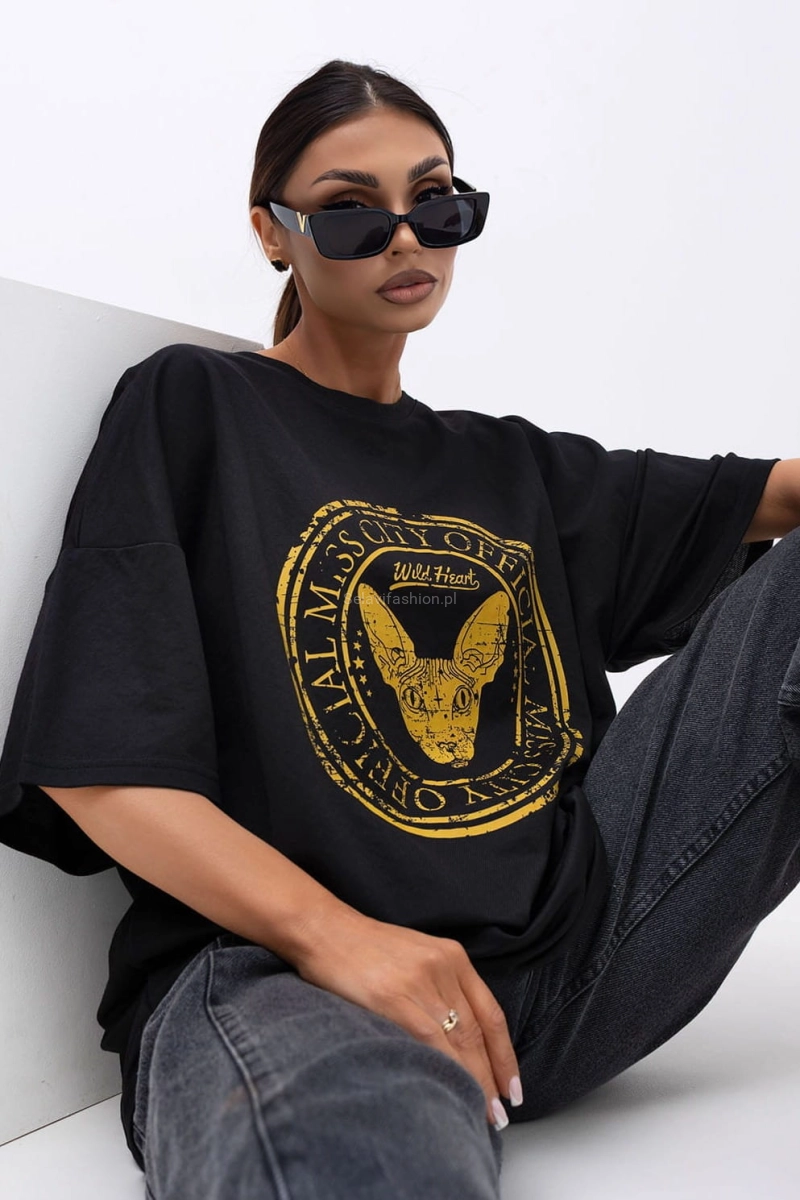 T-Shirt bluzka Wild Heart Miss City Official czarna