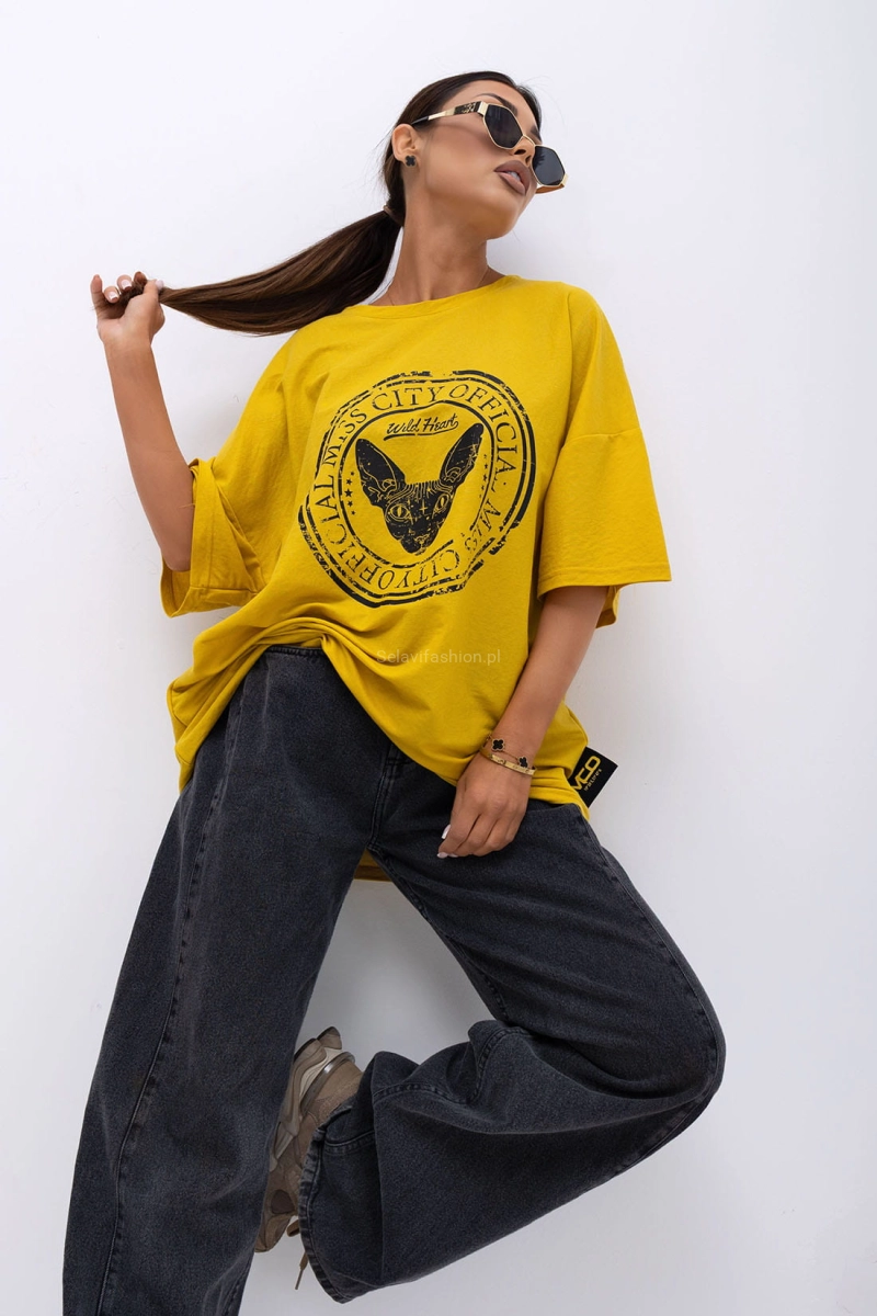 T-Shirt bluzka Wild Heart Miss City Official żółty