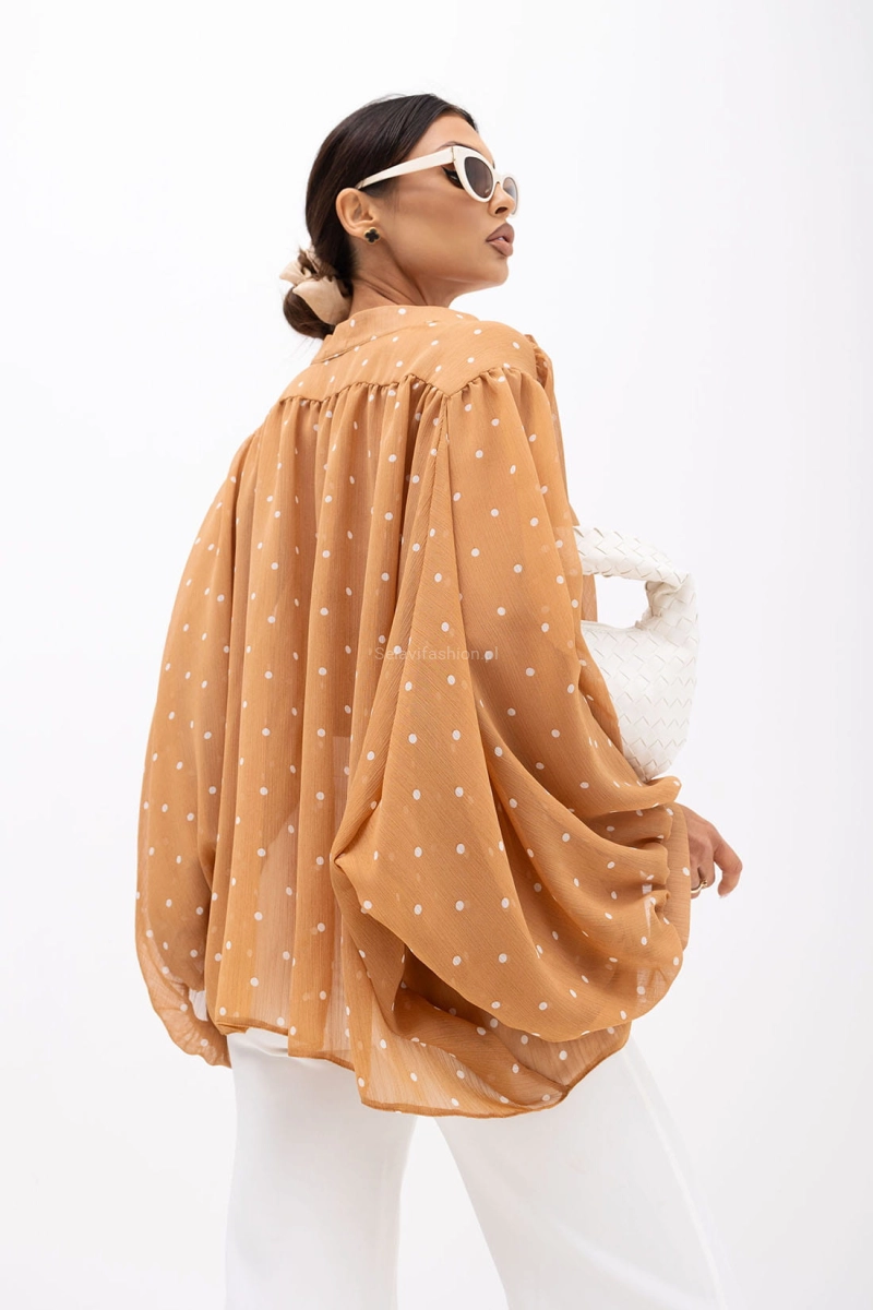 Bluzka koszula kimono DOTS Miss City Official karmelowa