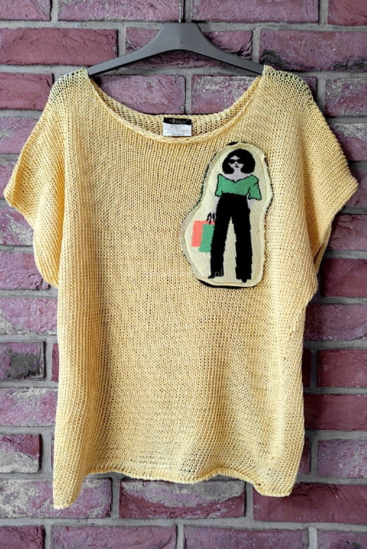 Sweter bezszwowy Woman z krótkim rękawem Minouu żółty w Selavifashion.pl