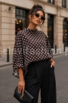 Bluzka Kimono w grochy Miss City Official brązowa