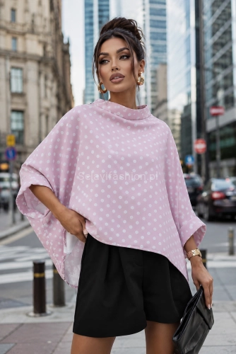 Bluzka Kimono w grochy Miss City Official różowa