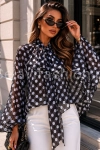 Koszula bluzka DOTS z wiązaniem Miss City Official czarna 