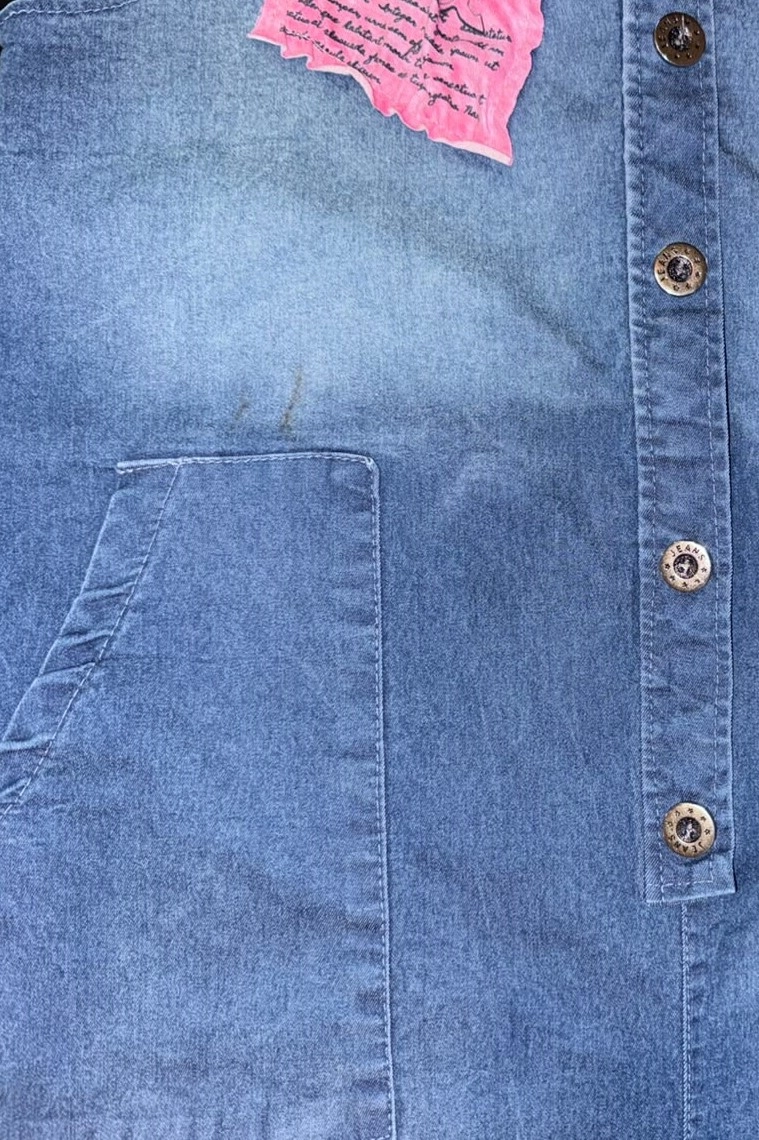 Przecena Spodnie jeansowe ogrodniczki Zocco jeans niebieske z wadą
