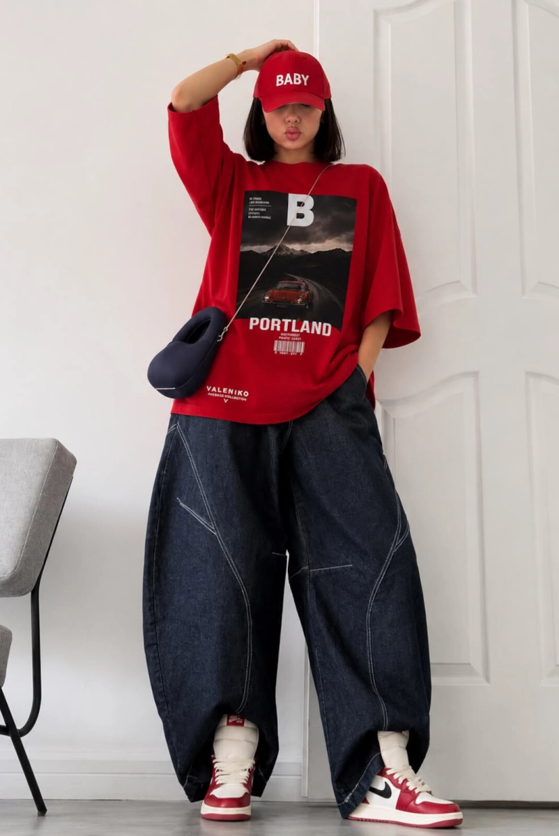 T-Shirt bluzka Portland Valenico czerwona