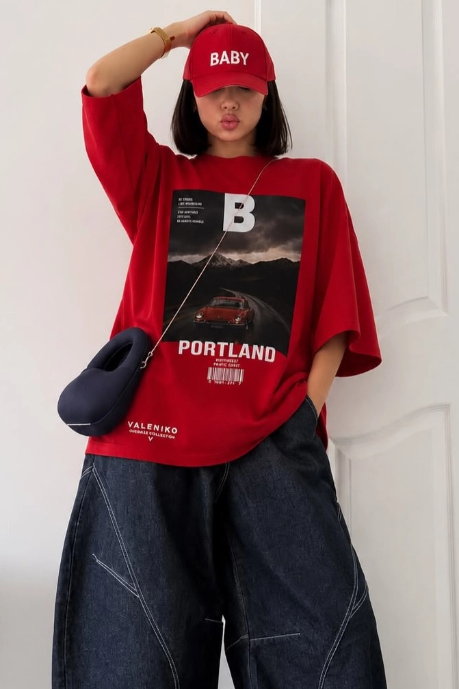 T-Shirt bluzka Portland Valenico czerwona 